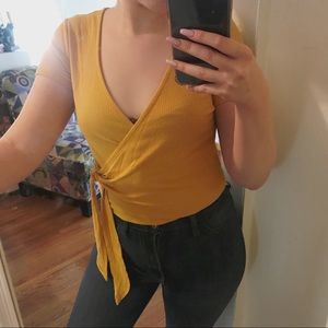 Mustard cropped top
